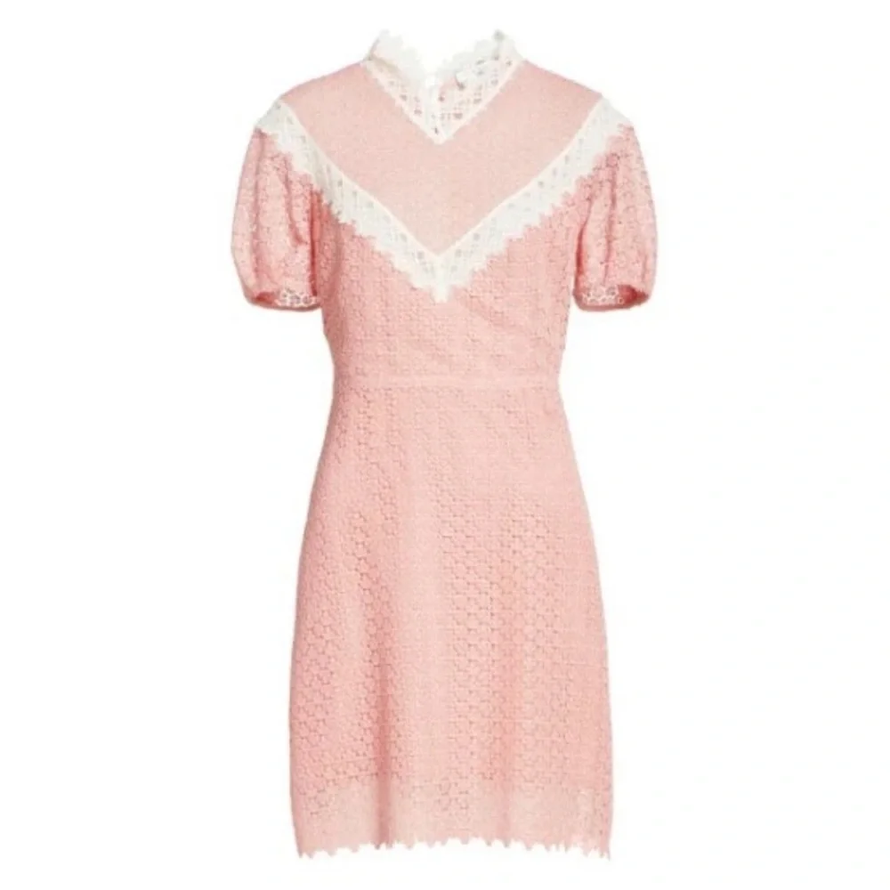 Sandro Lace Dress Pink Short Sleeve Size 36 FR - Picture 2 of 16